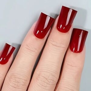 24 Pcs Duck Style Glossy Red Press-On Nails BUY ONE GET ONE FREE